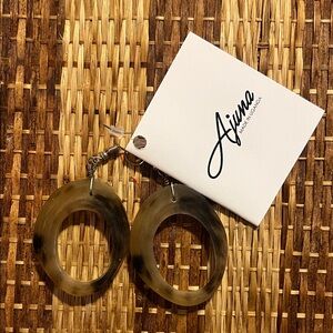 Ajuna Oval Cow Horn Earrings
